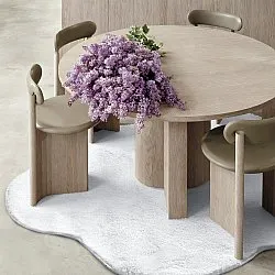 Tapete Redondo Ondulado - Aranga Super Soft Fur (branco)