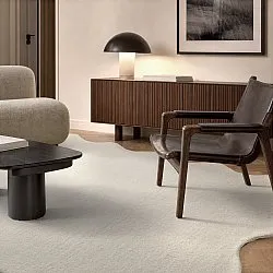 Tapete de lã ondulado - Diu Hand Tufted Wool Premium (creme)