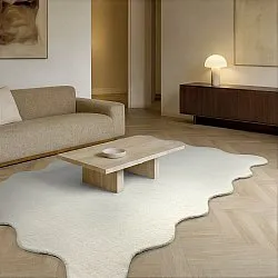 Tapete de lã ondulado - Diu Hand Tufted Wool Premium (branco)