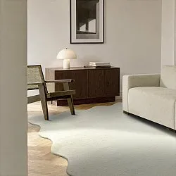 Tapete de lã ondulado - Diu Hand Tufted Wool Premium (branco)