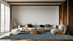 Tapete Wilton - Vinadio (azul/dourado)