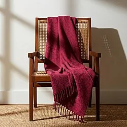 Mantas - Manta em mistura de lã - Samantha (vermelho escuro)