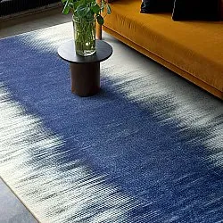 Tapete Wilton - Cara (branco/azul escuro)