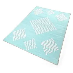 Tapete Wilton - Carmen (azul claro/branco)