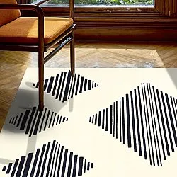 Tapete Wilton - Carmen (creme/preto)