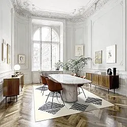 Tapete Wilton - Carmen (creme/preto)