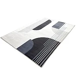 Tapete Wilton - Delft (branco/cinza/preto)