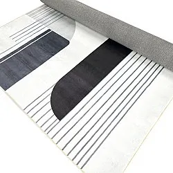 Tapete Wilton - Delft (branco/cinza/preto)