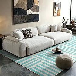 Tapete Wilton - Joma (turquesa/branco)