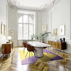 Tapete Wilton - Leiden (amarelo/roxo)