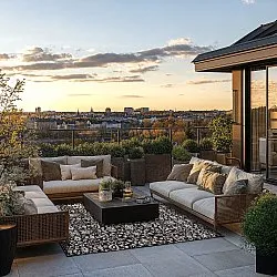 Tapete para interior e exterior - Brussels Ocean (preto)