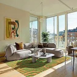 Tapete Wilton - Zebra (verde/laranja)