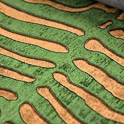 Tapete Wilton - Zebra (verde/laranja)