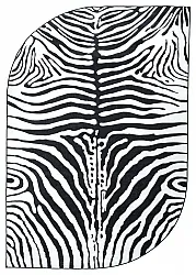 Tapete Wilton semioval - Zebra (preto/branco)