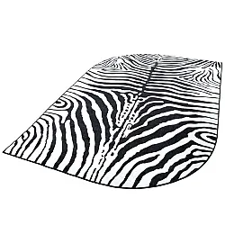 Tapete Wilton semioval - Zebra (preto/branco)
