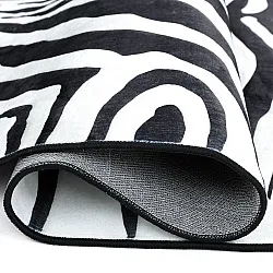 Tapete Wilton semioval - Zebra (preto/branco)