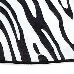 Tapete Wilton semioval - Zebra (preto/branco)