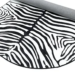 Tapete Wilton semioval - Zebra (preto/branco)