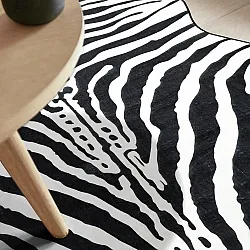 Valovita preproga Wilton - Zebra (preto/branco)