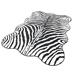 Valovita preproga Wilton - Zebra (preto/branco)