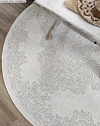 Tapete redondo - Valenza (branco)