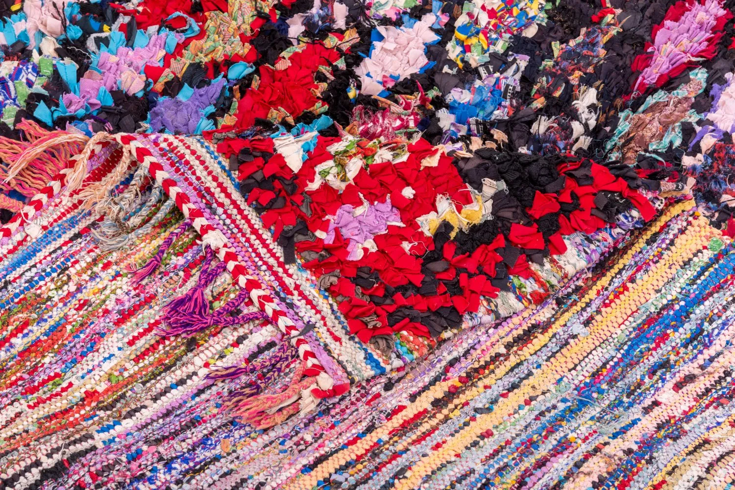 Tapete Berbere Marroquino Boucherouite 185 x 125 cm