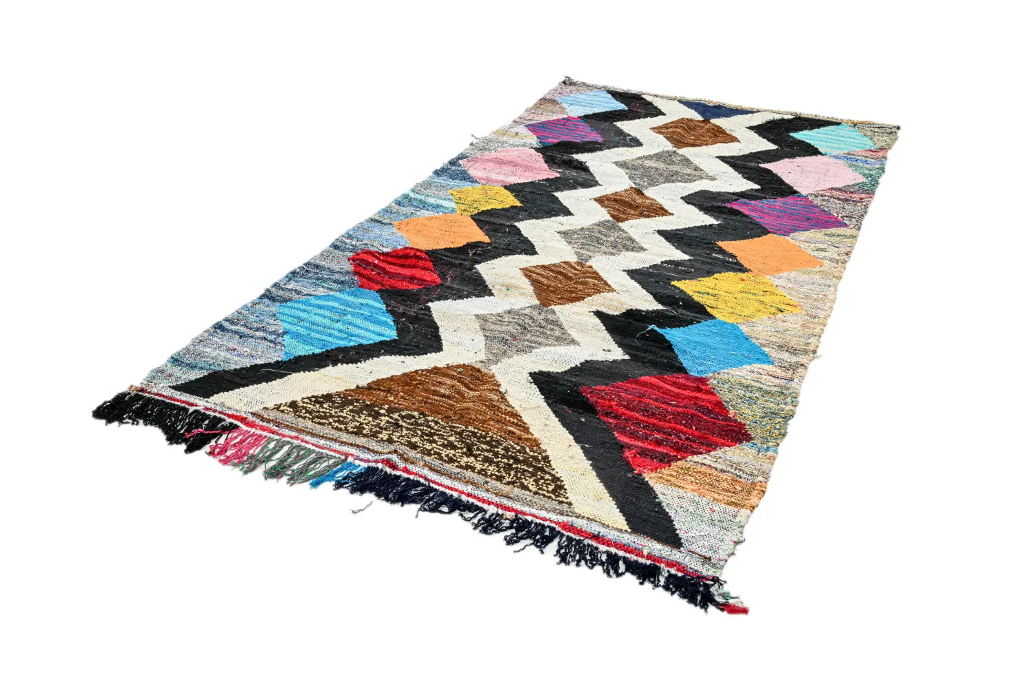 Tapete Berbere Marroquino Boucherouite 140 x 270 cm