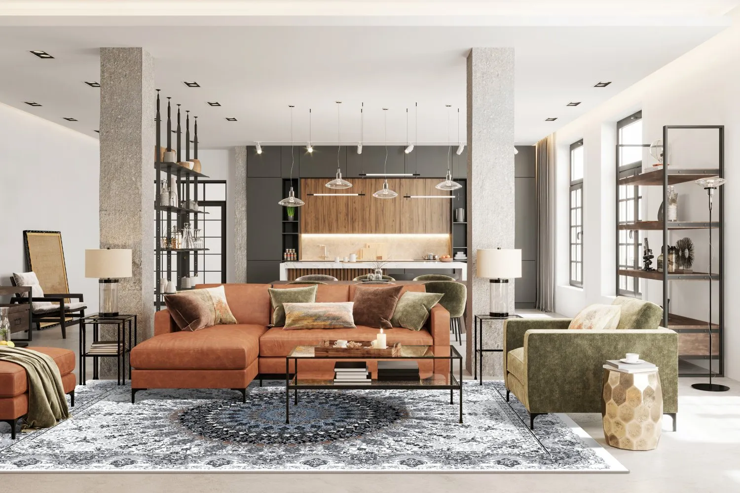 Tapete Wilton - Yelda (branco/multicolorido)