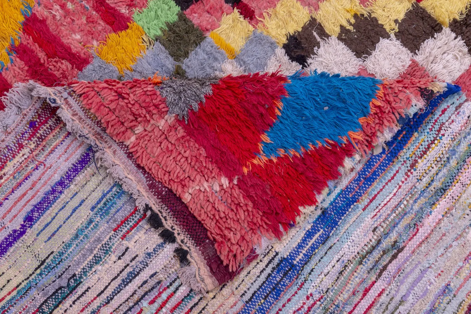 Tapete Berbere Marroquino Boucherouite 240 x 140 cm