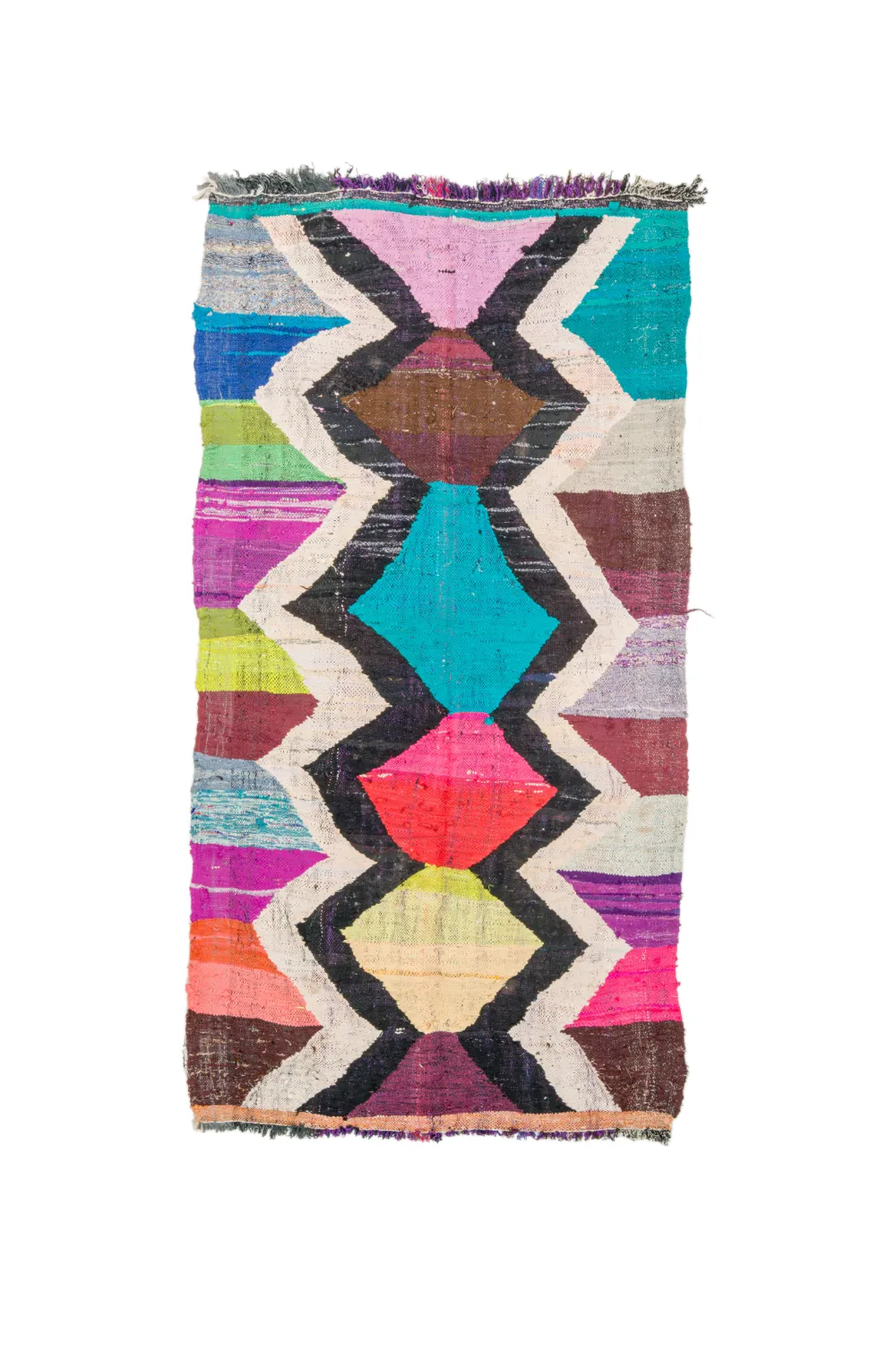 Tapete Berbere Marroquino Boucherouite 135 x 245 cm