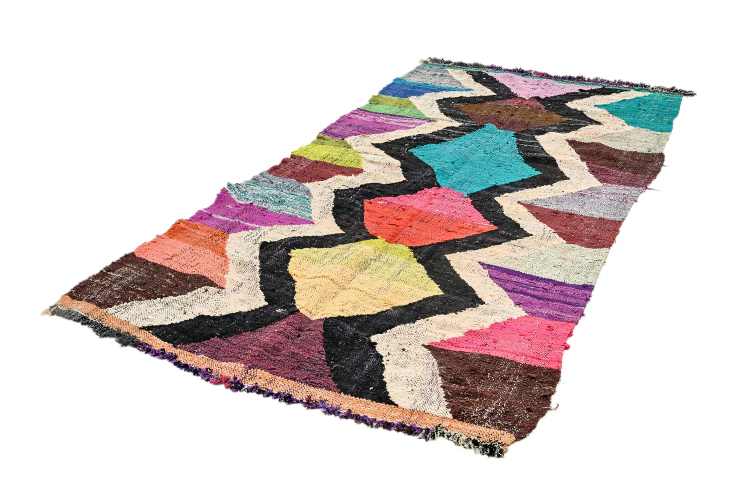 Tapete Berbere Marroquino Boucherouite 135 x 245 cm