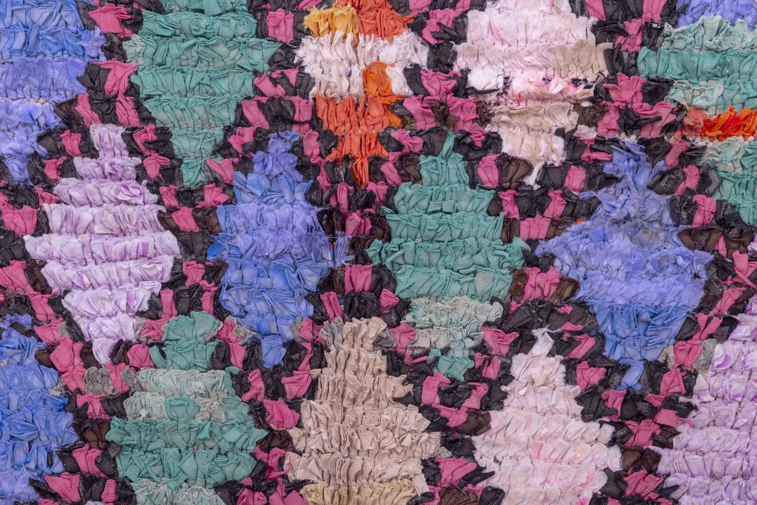 Tapete Berbere Marroquino Boucherouite 245 x 100 cm