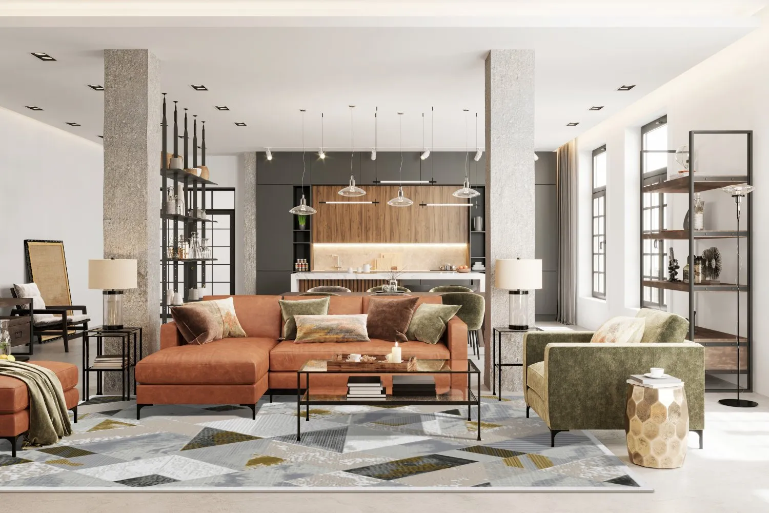 Tapete Wilton - Samos (cinza/multicolorido)