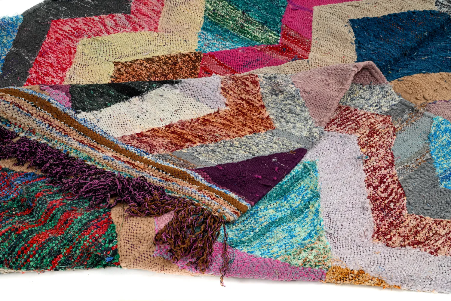 Tapete Berbere Marroquino Boucherouite 135 x 260 cm