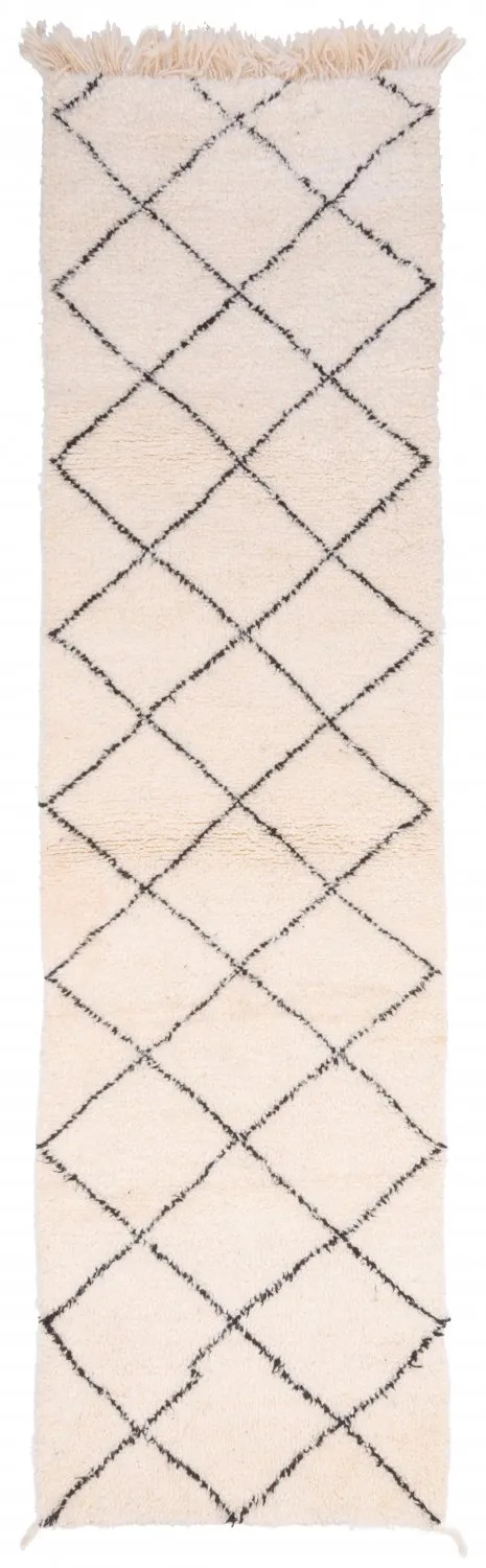 Tapete Kilim Marroquino Beni Ourain 305 x 85 cm