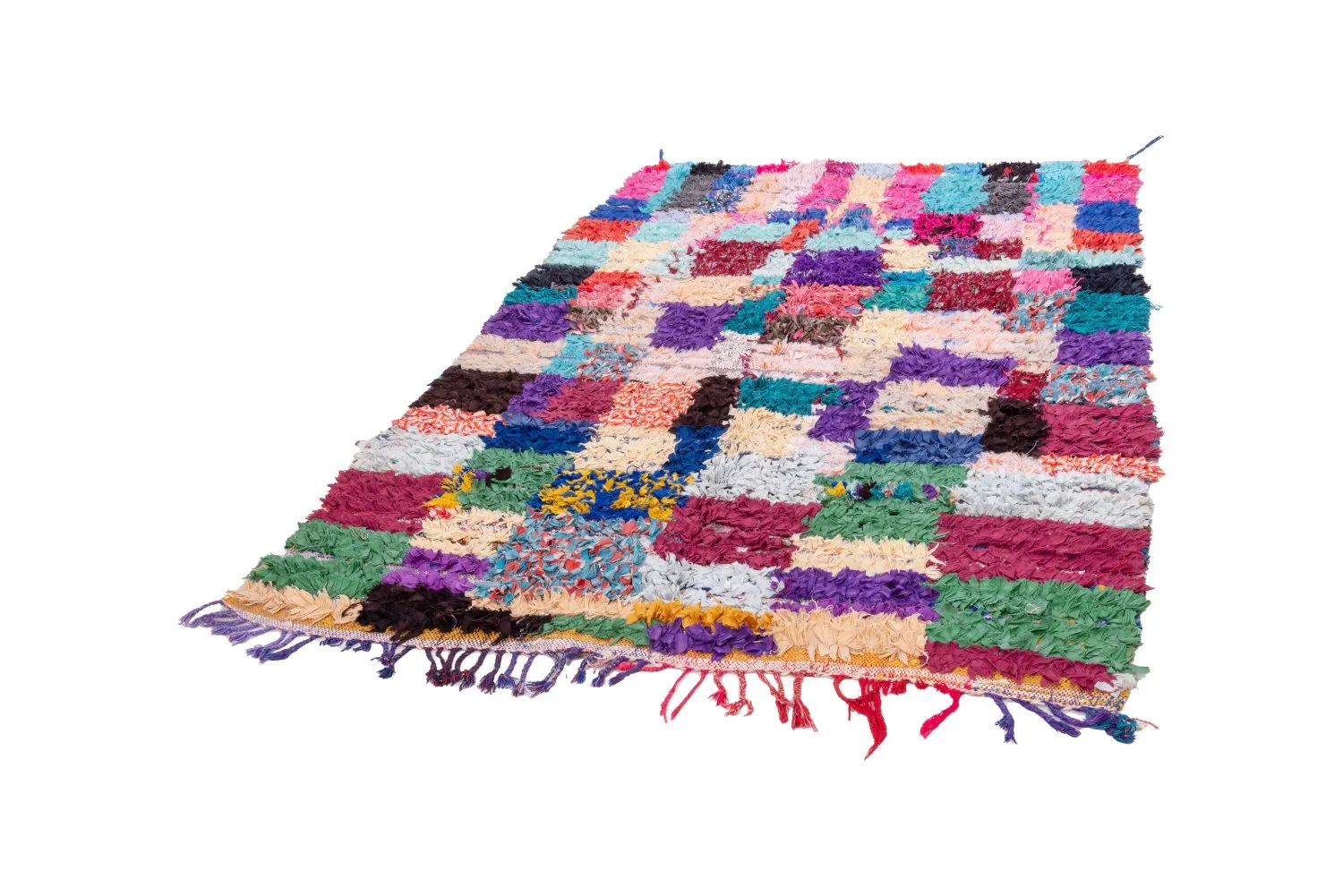 Tapete Berbere Marroquino Boucherouite 210 x 150 cm