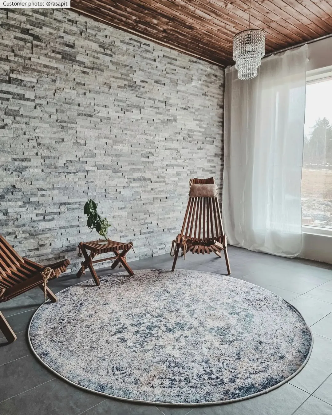 Tapete redondo - Denizli (azul)