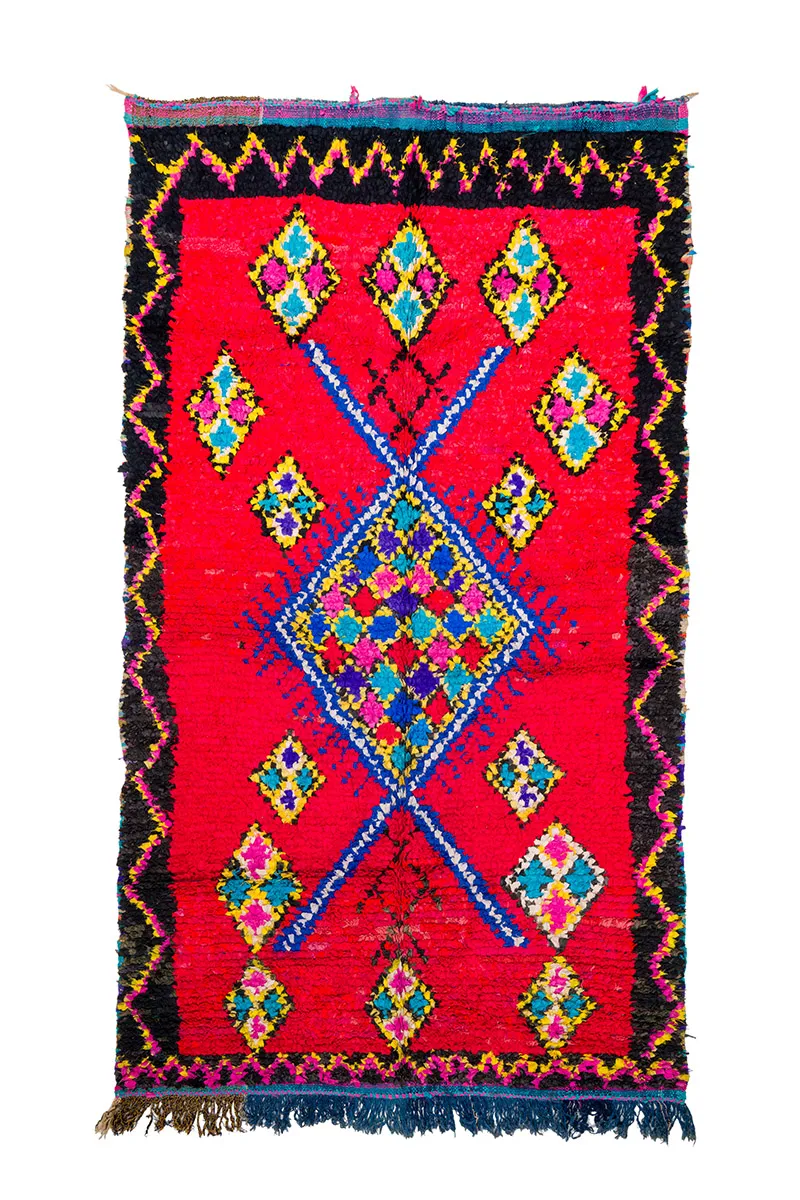 Tapete Berbere Marroquino Boucherouite 170 x 300 cm