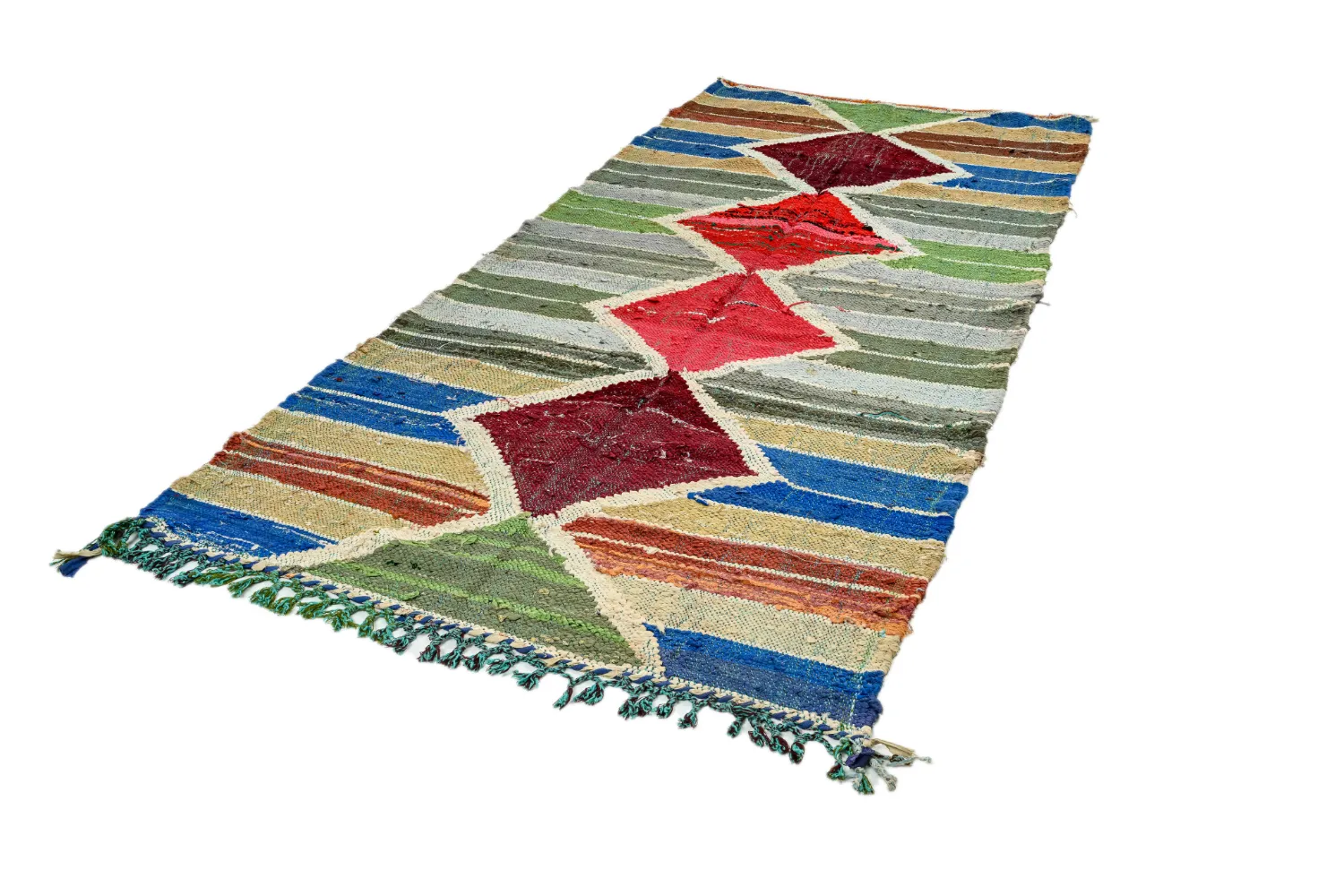 Tapete Berbere Marroquino Boucherouite 120 x 280 cm