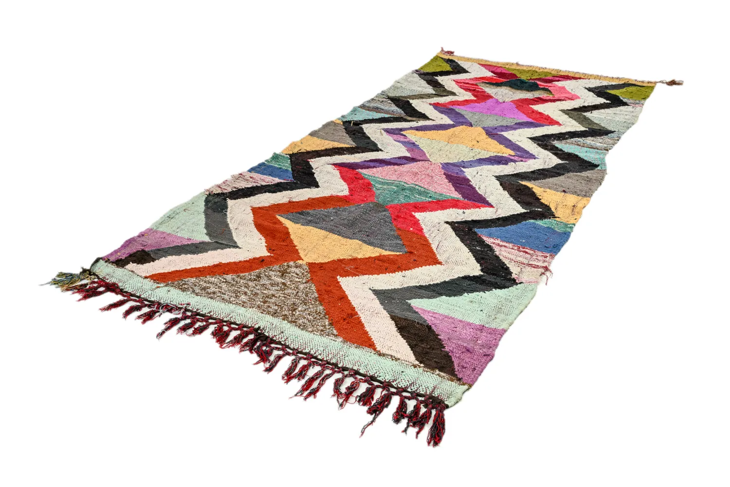 Tapete Berbere Marroquino Boucherouite 140 x 305 cm