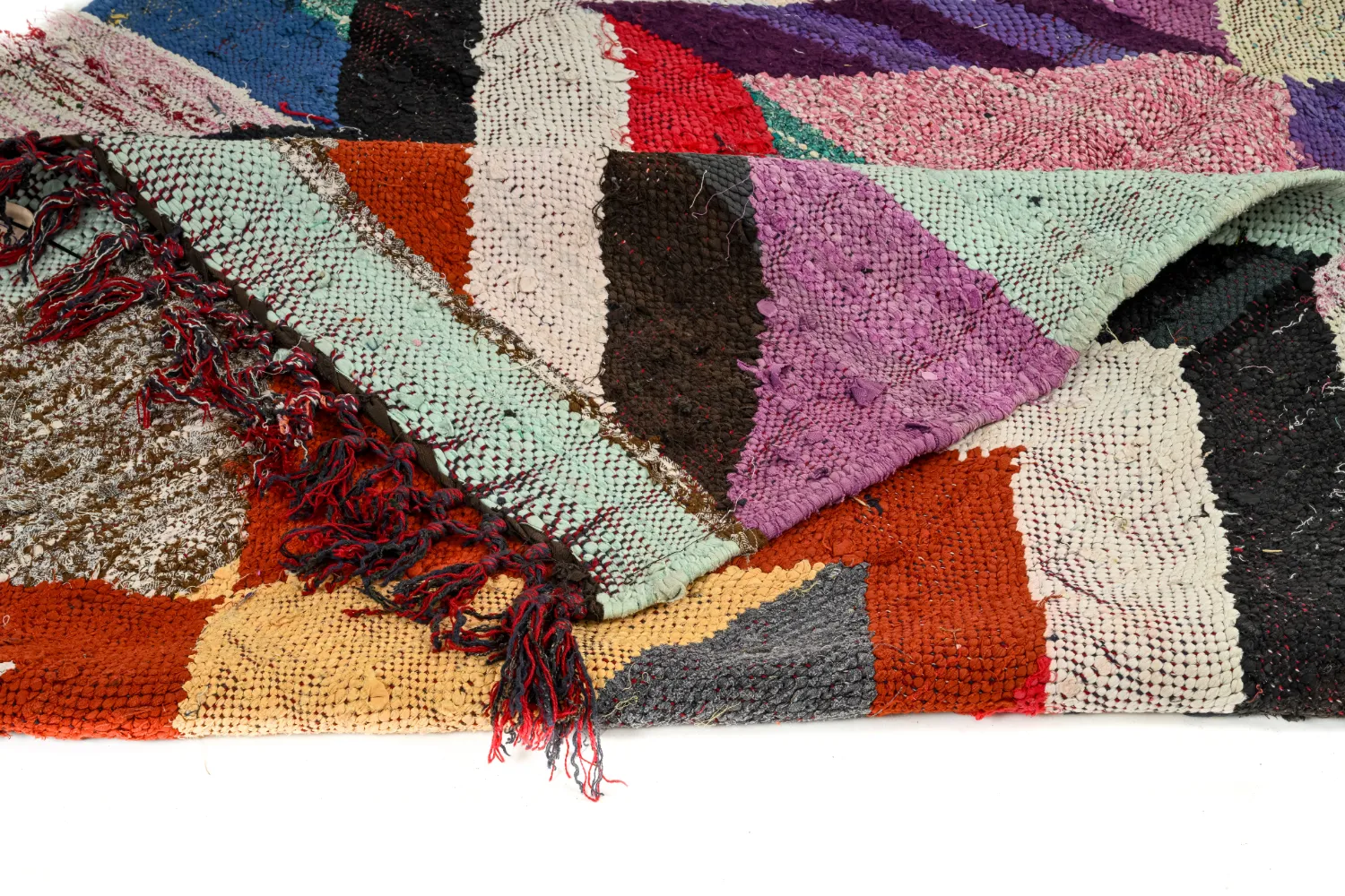 Tapete Berbere Marroquino Boucherouite 140 x 305 cm