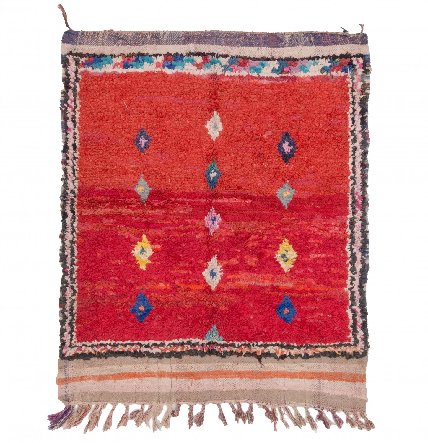 Tapete Berbere Marroquino Boucherouite 170 x 135 cm