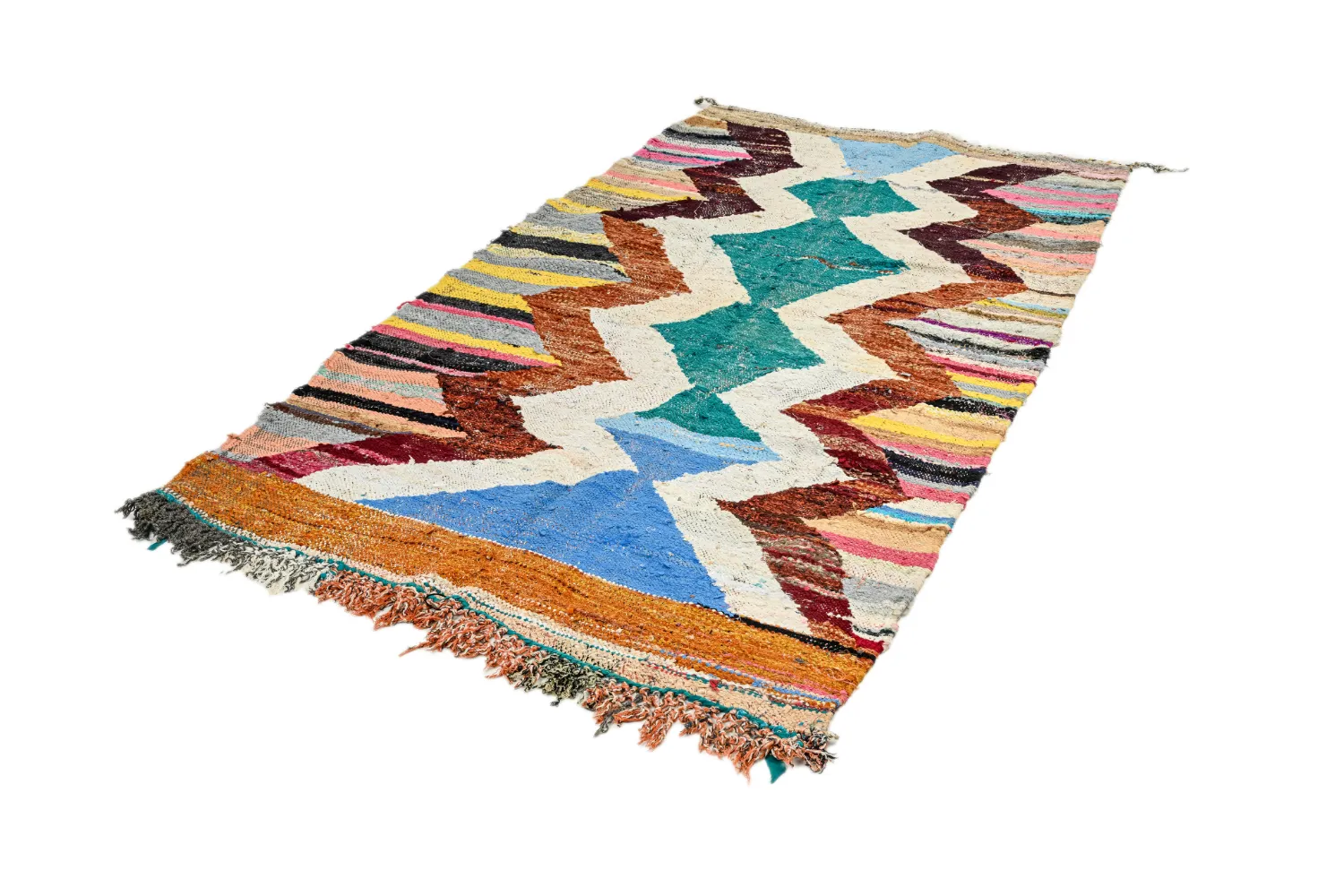 Tapete Berbere Marroquino Boucherouite 125 x 225 cm