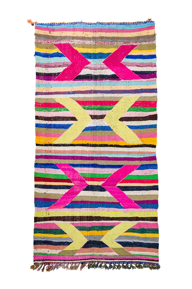 Tapete Berbere Marroquino Boucherouite 135 x 260 cm