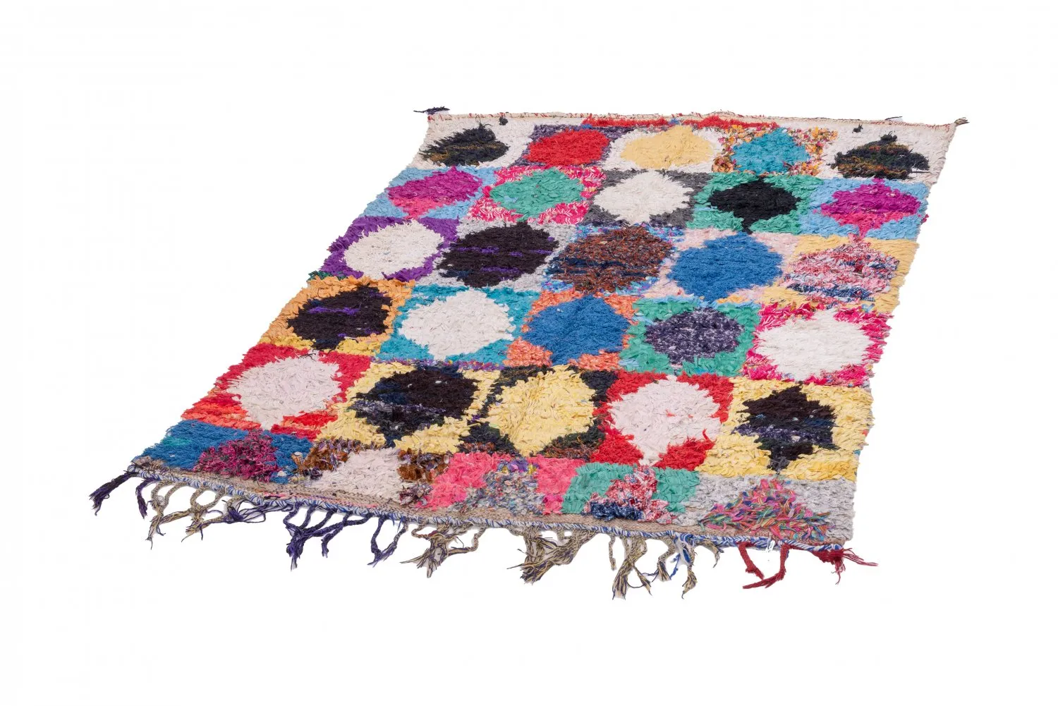 Tapete Berbere Marroquino Boucherouite 210 x 130 cm