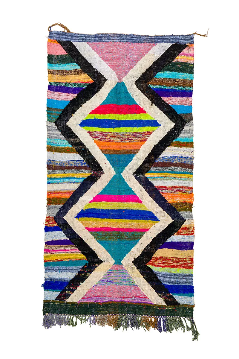 Tapete Berbere Marroquino Boucherouite 135 x 245 cm