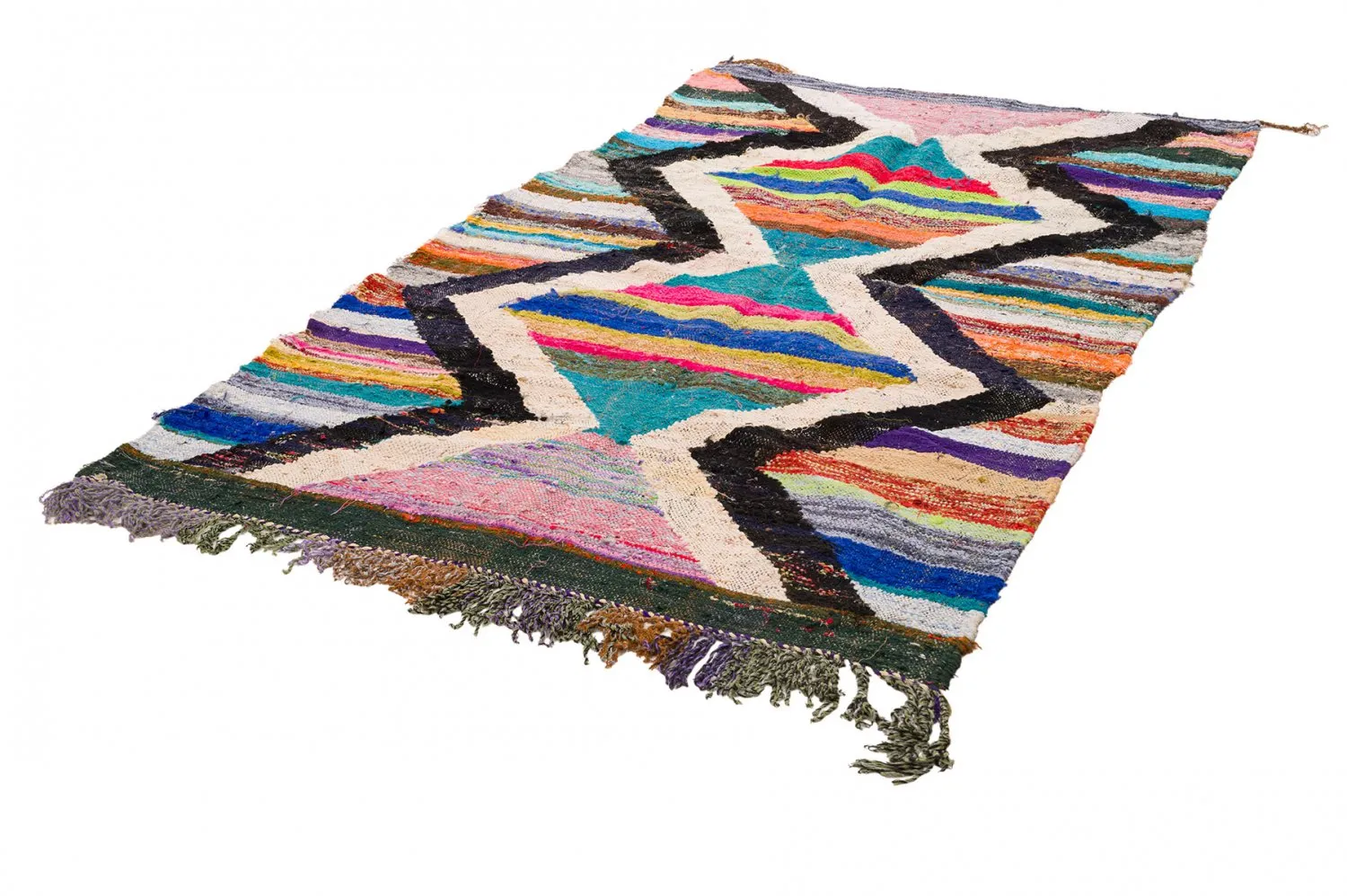 Tapete Berbere Marroquino Boucherouite 135 x 245 cm