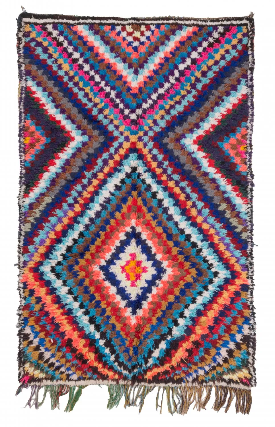 Tapete Berbere Marroquino Boucherouite 210 x 140 cm