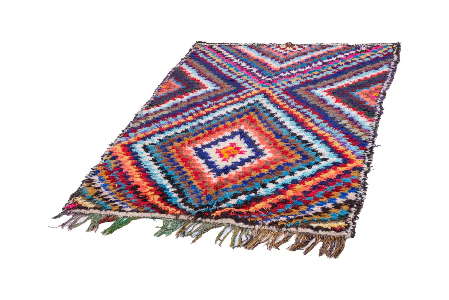 Tapete Berbere Marroquino Boucherouite 210 x 140 cm