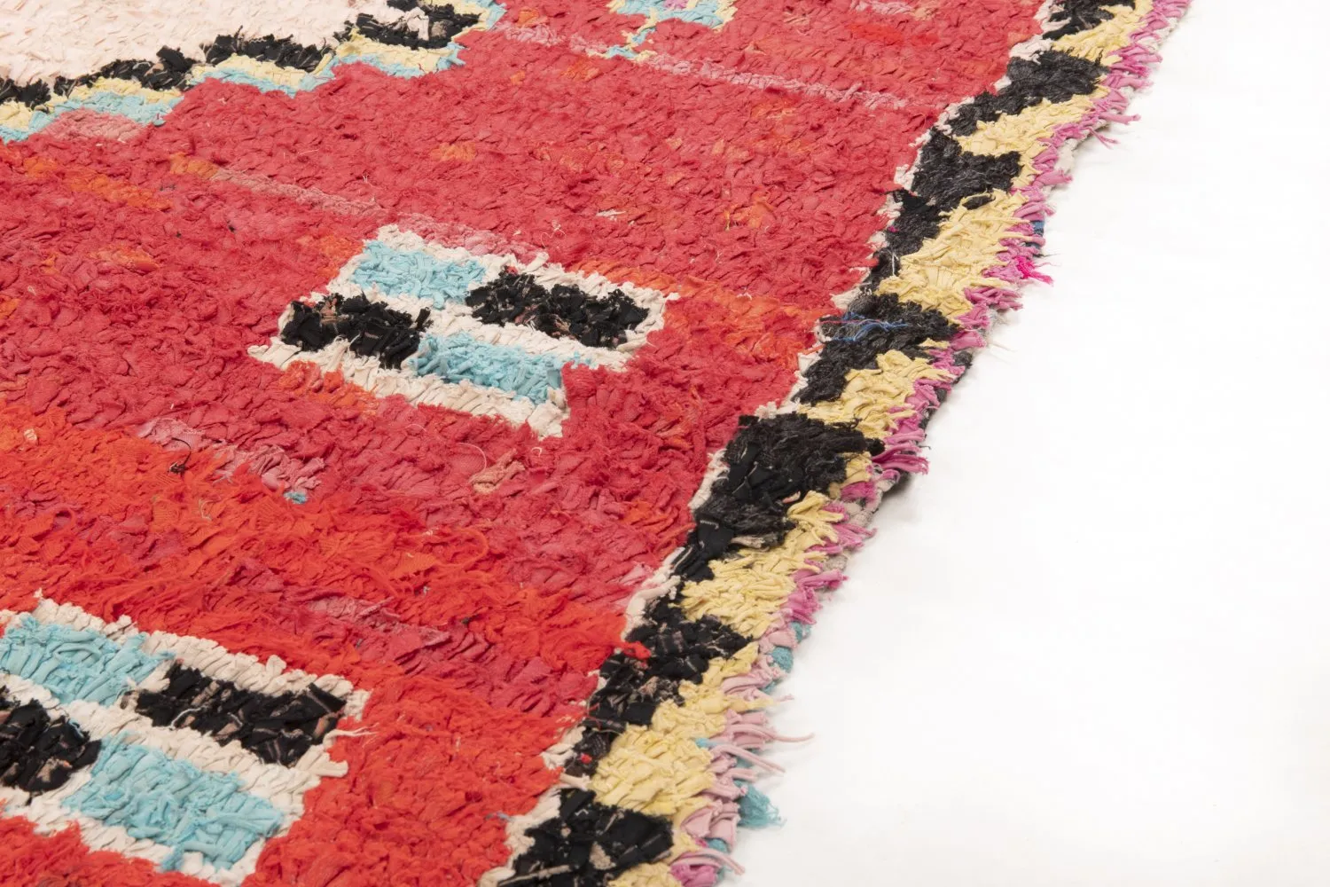 Tapete Berbere Marroquino Boucherouite 145 x 115 cm
